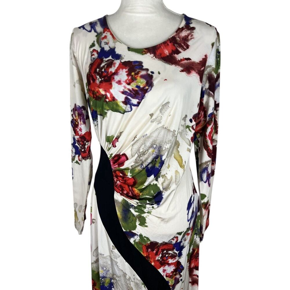 Roberto Cavalli Floral Column Maxi Dress Ruched Romantic Couture Luxury Size XL - Picture 6 of 10